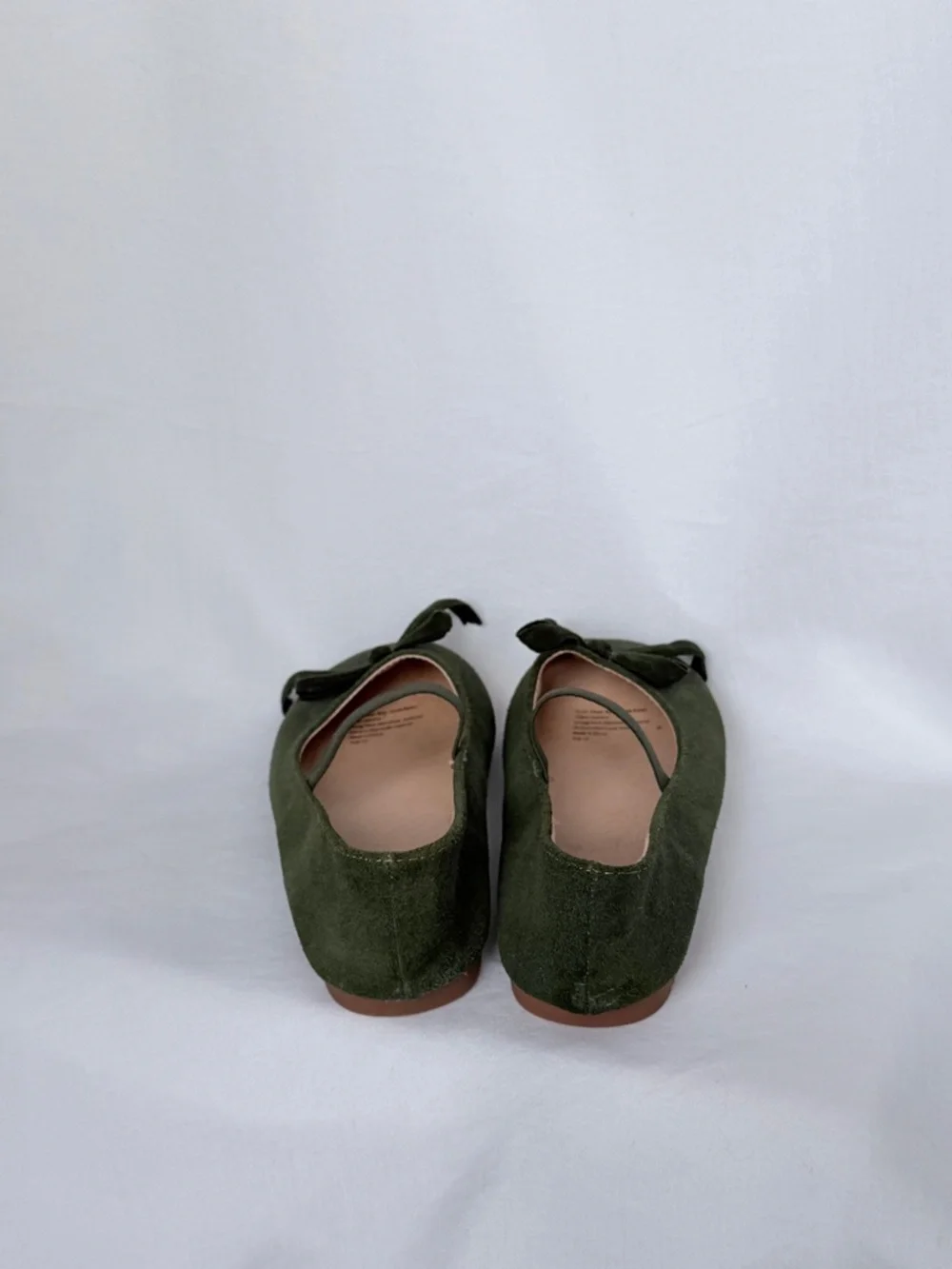 SweetHoney Olive Green Suede Bow Mary Jane Flats for Kids